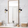 Industrial Wall Lamp, Black & Gold, 12 x 25 x 32 cm | Metal Body with 10 cm Cap, E27 Socket (Max 40W) | Stylish Lighting for Modern Home Decor, IP20 Rated, Perfect for Living Room & Office Spaces
