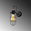 Industrial Wall Lamp, Black & Gold, 12 x 25 x 32 cm | Metal Body with 10 cm Cap, E27 Socket (Max 40W) | Stylish Lighting for Modern Home Decor, IP20 Rated, Perfect for Living Room & Office Spaces