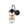 Industrial Wall Lamp, Black & Gold, 12 x 25 x 32 cm | Metal Body with 10 cm Cap, E27 Socket (Max 40W) | Stylish Lighting for Modern Home Decor, IP20 Rated, Perfect for Living Room & Office Spaces