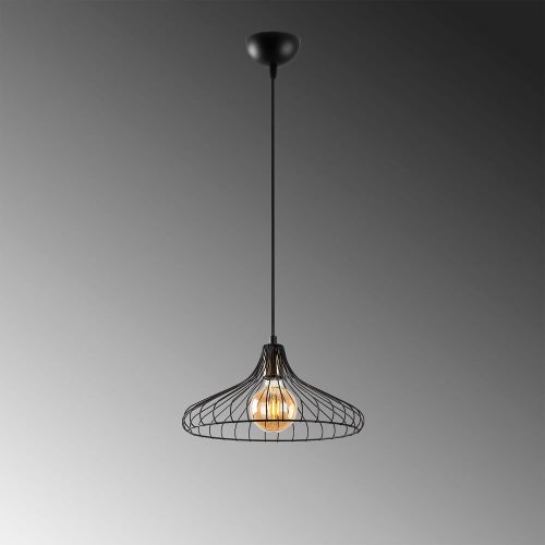 Industrial chandelier with metal body, adjustable height 30-120 cm, black and antique coating, diameter 36 cm, E27 socket (max. 40 W), perfect for nostalgic interior design and modern spaces, IP20 classification