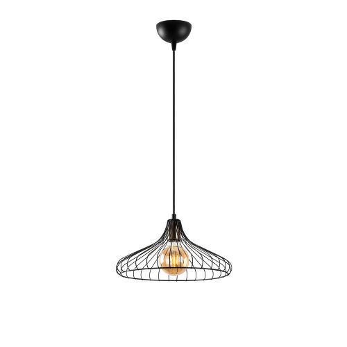 Industrial chandelier with metal body, adjustable height 30-120 cm, black and antique coating, diameter 36 cm, E27 socket (max. 40 W), perfect for nostalgic interior design and modern spaces, IP20 classification