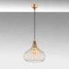 Elegant Shiny Gold Chandelier, Metal Body, Adjustable Height, 22 x 22 x 120 cm | E27 Socket, Max 40W, IP20 | Perfect for Modern Home Décor, Glamorous Lighting for Living Room & Dining Areas