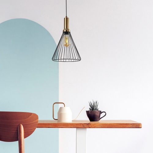 Modern Black Wall Lamp, MDF Body, 60 x 12 x 33 cm, E27 Socket (Max 40W), IP20, Pluggable, Laser-Cut Design, Stylish & Functional Lighting for Any Space