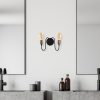 Modern Black Wall Lamp, MDF Body, 60 x 12 x 33 cm, E27 Socket (Max 40W), IP20, Pluggable, Laser-Cut Design, Stylish & Functional Lighting for Any Space