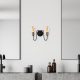 Modern Black Wall Lamp, MDF Body, 60 x 12 x 33 cm, E27 Socket (Max 40W), IP20, Pluggable, Laser-Cut Design, Stylish & Functional Lighting for Any Space