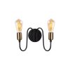 Modern Black Wall Lamp, MDF Body, 60 x 12 x 33 cm, E27 Socket (Max 40W), IP20, Pluggable, Laser-Cut Design, Stylish & Functional Lighting for Any Space