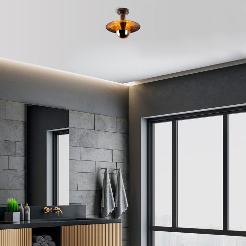 Elegant copper chandelier, metal body, 28 cm diameter x 26 cm height | IP20 rating, 1 x G9 socket (max. 10 W) | Stylish lighting fixture for modern home furnishings and dining rooms, durable and elegant design