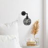 Modern Black Wall Lamp, MDF Body, 60 x 12 x 33 cm, E27 Socket (Max 40W), IP20, Pluggable, Laser-Cut Design, Stylish & Functional Lighting for Any Space