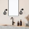 Modern Black Wall Lamp, MDF Body, 60 x 12 x 33 cm, E27 Socket (Max 40W), IP20, Pluggable, Laser-Cut Design, Stylish & Functional Lighting for Any Space