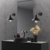Modern Black Wall Lamp, MDF Body, 60 x 12 x 33 cm, E27 Socket (Max 40W), IP20, Pluggable, Laser-Cut Design, Stylish & Functional Lighting for Any Space