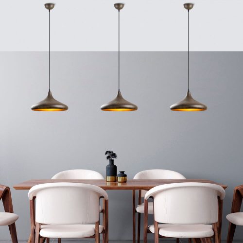 Modern industrial chandelier, patina coating, 35 x 35 x 114 cm | Metal housing, adjustable height, E27 socket (max. 40 W) | Perfect for Scandinavian and modern decor, stylish lighting for home and office use