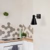 Modern Black Wall Lamp, MDF Body, 60 x 12 x 33 cm, E27 Socket (Max 40W), IP20, Pluggable, Laser-Cut Design, Stylish & Functional Lighting for Any Space