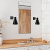 Modern Black Wall Lamp, MDF Body, 60 x 12 x 33 cm, E27 Socket (Max 40W), IP20, Pluggable, Laser-Cut Design, Stylish & Functional Lighting for Any Space