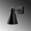 Modern Black Wall Lamp, MDF Body, 60 x 12 x 33 cm, E27 Socket (Max 40W), IP20, Pluggable, Laser-Cut Design, Stylish & Functional Lighting for Any Space