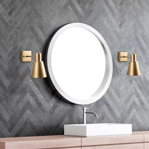 Elegant gold wall lamp, metal housing, 14 x 24 x 21 cm | Cap diameter: 14 cm, height: 13 cm | E27 socket, max 40W | IP20 rated | Perfect for Glam and Scandinavian interior design, hotel style lighting
