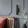 Modern Black Wall Lamp, MDF Body, 60 x 12 x 33 cm, E27 Socket (Max 40W), IP20, Pluggable, Laser-Cut Design, Stylish & Functional Lighting for Any Space