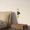 Modern Black Wall Lamp, MDF Body, 60 x 12 x 33 cm, E27 Socket (Max 40W), IP20, Pluggable, Laser-Cut Design, Stylish & Functional Lighting for Any Space
