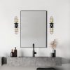 Modern Black Wall Lamp, MDF Body, 60 x 12 x 33 cm, E27 Socket (Max 40W), IP20, Pluggable, Laser-Cut Design, Stylish & Functional Lighting for Any Space