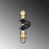 Modern Black Wall Lamp, MDF Body, 60 x 12 x 33 cm, E27 Socket (Max 40W), IP20, Pluggable, Laser-Cut Design, Stylish & Functional Lighting for Any Space