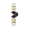 Modern Black Wall Lamp, MDF Body, 60 x 12 x 33 cm, E27 Socket (Max 40W), IP20, Pluggable, Laser-Cut Design, Stylish & Functional Lighting for Any Space