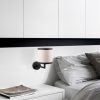 Modern Black Wall Lamp, MDF Body, 60 x 12 x 33 cm, E27 Socket (Max 40W), IP20, Pluggable, Laser-Cut Design, Stylish & Functional Lighting for Any Space