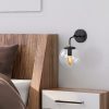 Modern Black Wall Lamp, MDF Body, 60 x 12 x 33 cm, E27 Socket (Max 40W), IP20, Pluggable, Laser-Cut Design, Stylish & Functional Lighting for Any Space