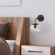 Modern Black Wall Lamp, MDF Body, 60 x 12 x 33 cm, E27 Socket (Max 40W), IP20, Pluggable, Laser-Cut Design, Stylish & Functional Lighting for Any Space