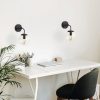 Modern Black Wall Lamp, MDF Body, 60 x 12 x 33 cm, E27 Socket (Max 40W), IP20, Pluggable, Laser-Cut Design, Stylish & Functional Lighting for Any Space