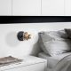 Modern Black Wall Lamp, MDF Body, 60 x 12 x 33 cm, E27 Socket (Max 40W), IP20, Pluggable, Laser-Cut Design, Stylish & Functional Lighting for Any Space