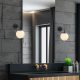 Modern Black Wall Lamp, MDF Body, 60 x 12 x 33 cm, E27 Socket (Max 40W), IP20, Pluggable, Laser-Cut Design, Stylish & Functional Lighting for Any Space