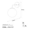 Modern Black Wall Lamp, MDF Body, 60 x 12 x 33 cm, E27 Socket (Max 40W), IP20, Pluggable, Laser-Cut Design, Stylish & Functional Lighting for Any Space