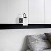 Modern Black Wall Lamp, MDF Body, 60 x 12 x 33 cm, E27 Socket (Max 40W), IP20, Pluggable, Laser-Cut Design, Stylish & Functional Lighting for Any Space