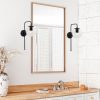 Modern Black Wall Lamp, MDF Body, 60 x 12 x 33 cm, E27 Socket (Max 40W), IP20, Pluggable, Laser-Cut Design, Stylish & Functional Lighting for Any Space