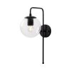Modern Black Wall Lamp, MDF Body, 60 x 12 x 33 cm, E27 Socket (Max 40W), IP20, Pluggable, Laser-Cut Design, Stylish & Functional Lighting for Any Space