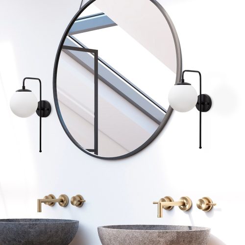Modern Black Wall Lamp, MDF Body, 60 x 12 x 33 cm, E27 Socket (Max 40W), IP20, Pluggable, Laser-Cut Design, Stylish & Functional Lighting for Any Space
