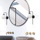 Modern Black Wall Lamp, MDF Body, 60 x 12 x 33 cm, E27 Socket (Max 40W), IP20, Pluggable, Laser-Cut Design, Stylish & Functional Lighting for Any Space