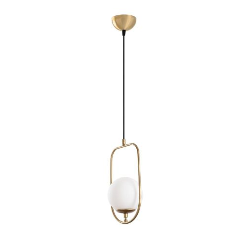Elegant golden chandelier, metal body, width 20 cm, height adjustable (42-171 cm), IP 20, E14 socket (max. 40 W), stylish lighting for home and office, perfect for modern decoration, cable length 90 cm.