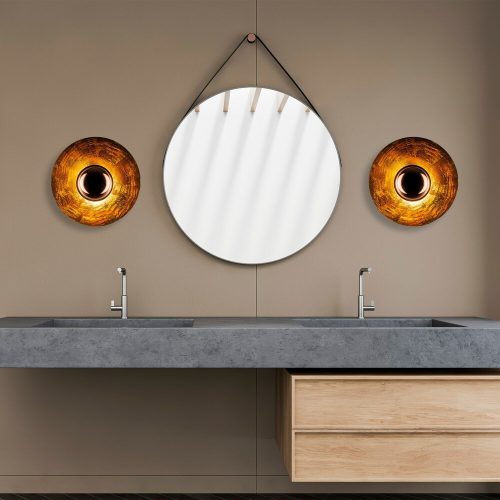 Stylish copper wall lamp, metal housing, 38 cm diameter x 31 cm height | IP20, G9 socket (max. 10 W) | Elegant lighting for modern interior design, perfect for living room and bedroom atmosphere