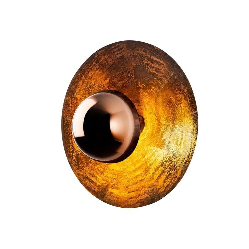 Stylish copper wall lamp, metal housing, 38 cm diameter x 31 cm height | IP20, G9 socket (max. 10 W) | Elegant lighting for modern interior design, perfect for living room and bedroom atmosphere