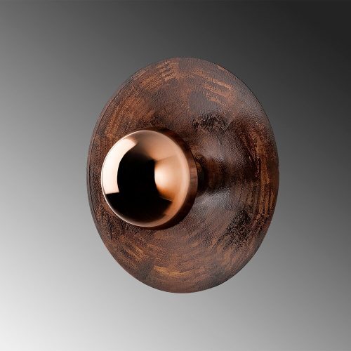 Stylish copper wall lamp, metal housing, 38 cm diameter x 31 cm height | IP20, G9 socket (max. 10 W) | Elegant lighting for modern interior design, perfect for living room and bedroom atmosphere