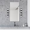 Modern Black Wall Lamp, MDF Body, 60 x 12 x 33 cm, E27 Socket (Max 40W), IP20, Pluggable, Laser-Cut Design, Stylish & Functional Lighting for Any Space