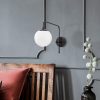 Modern Black Wall Lamp, MDF Body, 60 x 12 x 33 cm, E27 Socket (Max 40W), IP20, Pluggable, Laser-Cut Design, Stylish & Functional Lighting for Any Space