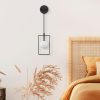 Modern Black Wall Lamp, MDF Body, 60 x 12 x 33 cm, E27 Socket (Max 40W), IP20, Pluggable, Laser-Cut Design, Stylish & Functional Lighting for Any Space