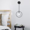 Modern Black Wall Lamp, MDF Body, 60 x 12 x 33 cm, E27 Socket (Max 40W), IP20, Pluggable, Laser-Cut Design, Stylish & Functional Lighting for Any Space
