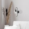 Modern Black Wall Lamp, MDF Body, 60 x 12 x 33 cm, E27 Socket (Max 40W), IP20, Pluggable, Laser-Cut Design, Stylish & Functional Lighting for Any Space