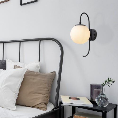 Modern Black Wall Lamp, MDF Body, 60 x 12 x 33 cm, E27 Socket (Max 40W), IP20, Pluggable, Laser-Cut Design, Stylish & Functional Lighting for Any Space