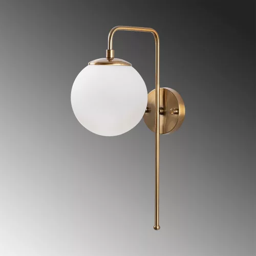 Elegant wall lamp with metal housing and glass cap, vintage copper finish, 15 x 28 x 43 cm | E14 socket, max 40W, IP20 | Perfect for modern, sparkling, Scandinavian decor in home and hotel spaces