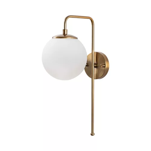 Elegant wall lamp with metal housing and glass cap, vintage copper finish, 15 x 28 x 43 cm | E14 socket, max 40W, IP20 | Perfect for modern, sparkling, Scandinavian decor in home and hotel spaces