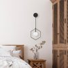 Modern Black Wall Lamp, MDF Body, 60 x 12 x 33 cm, E27 Socket (Max 40W), IP20, Pluggable, Laser-Cut Design, Stylish & Functional Lighting for Any Space