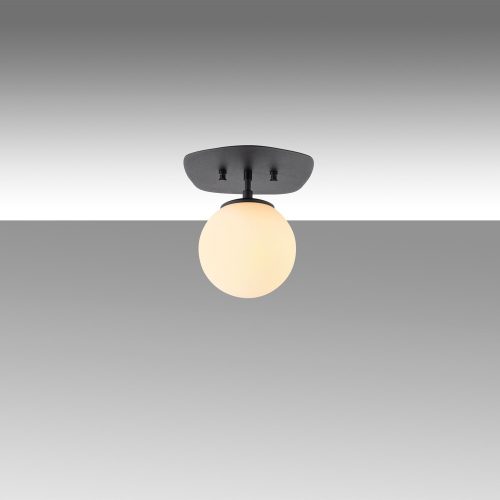 Stylish chandelier with metal body and glass cap, 20 x 25 x 25 cm, black and yellow | E14 socket, max 40W, IP20 | Perfect for traditional, industrial and Scandinavian decor, elegant lighting solutions